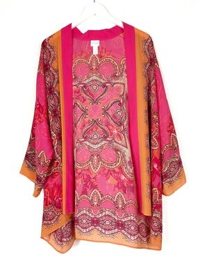 Chico’s kimono topper open front boho size L/XL